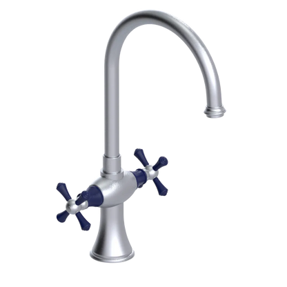 Rubinet Two Handle Single Hole Kitchen Set Satin Chrome