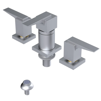 Rubinet Bidet Fitting with Spray, Diverter, and Vacuum Breaker (less drain) Satin Chrome