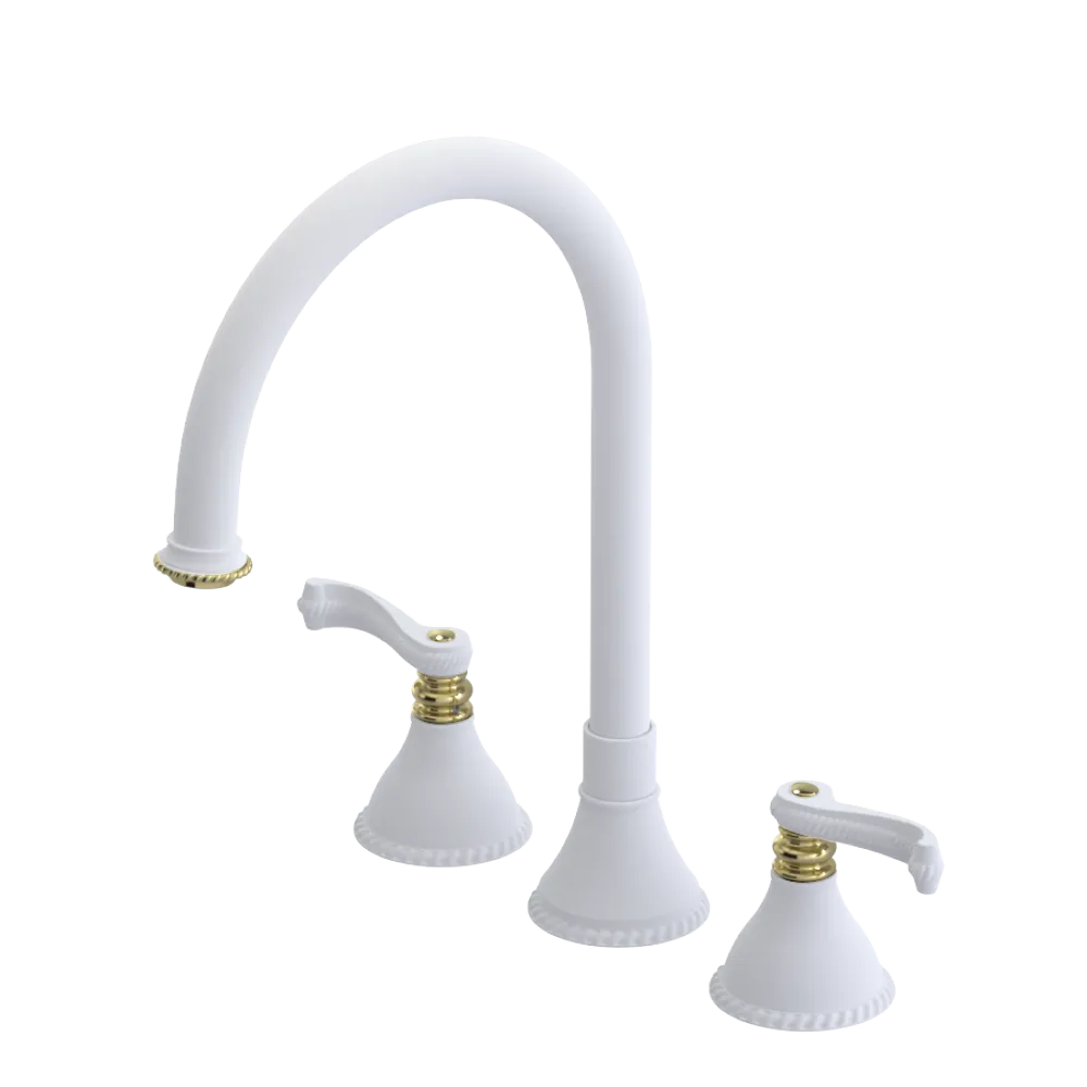 Rubinet Widespread Kitchen Set Matt White