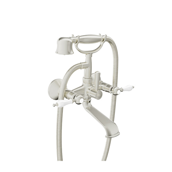 Baril Wall-mounted tub faucet with hand shower