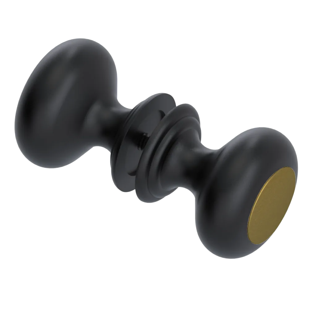 Rubinet Shower Door Knob (set) Matt Black
