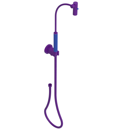 Rubinet Hand Held Shower Bidet with Extended Reach & Dual Function Spray Including Wall Bracket with Supply & Hose (Round) Purple Haze