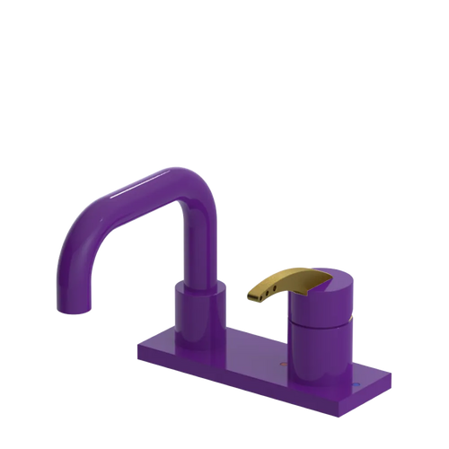 Rubinet 4" Centre Single Control Lav. Set. with Genesis spout (less drain) Purple Haze
