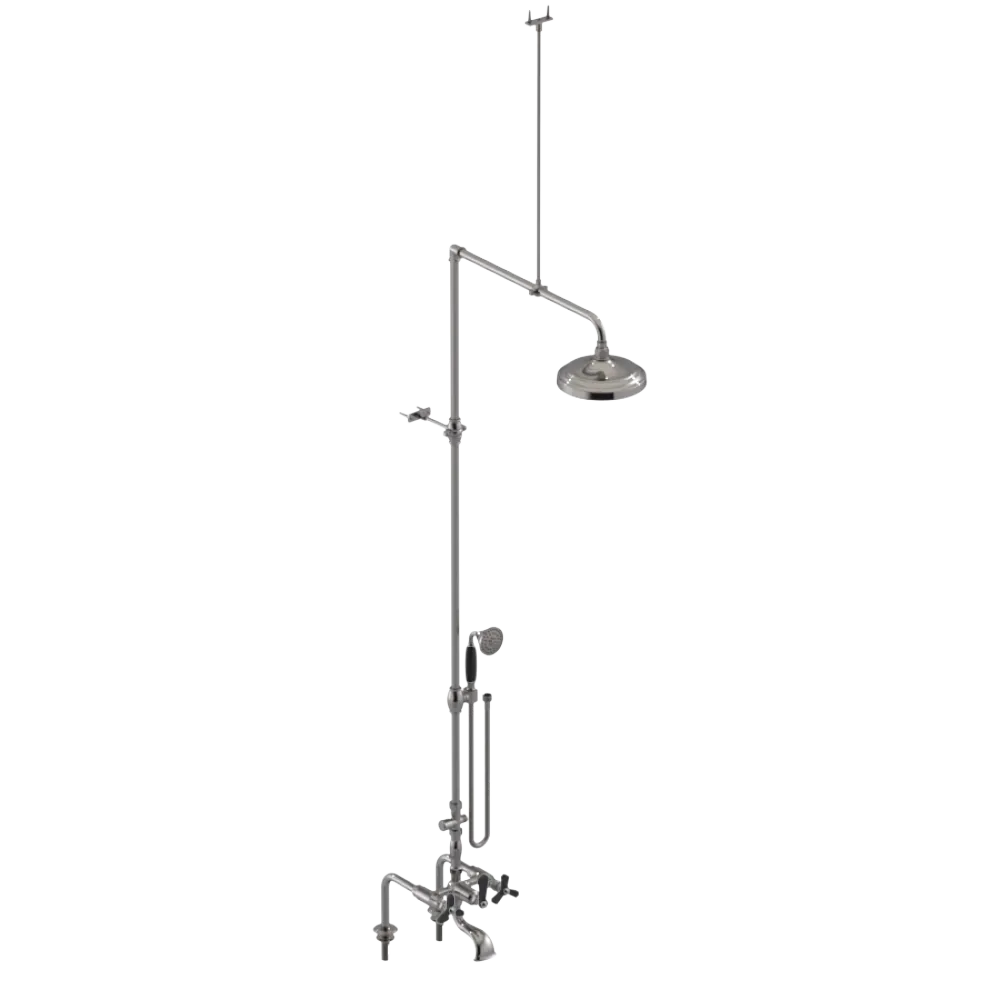 Rubinet Deck Mount Tub & Shower with Hand Held Shower Polished Nickel