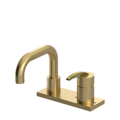 Rubinet 4" Centre Single Control Lav. Set. with Genesis spout (less drain) Satin Brass