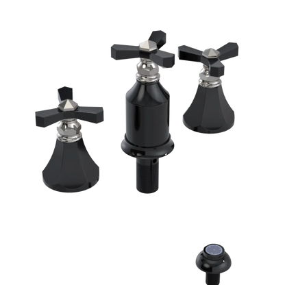 Rubinet Bidet Fitting with Spray, Diverter, and Vacum Breaker (Less Drain) Black