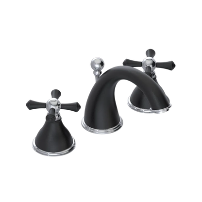 Rubinet Widespread Lav. Set. (less drain) Matt Black