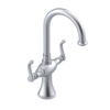 Rubinet Single Hole Dual Handle Lav. Set. (less drain) Satin Chrome