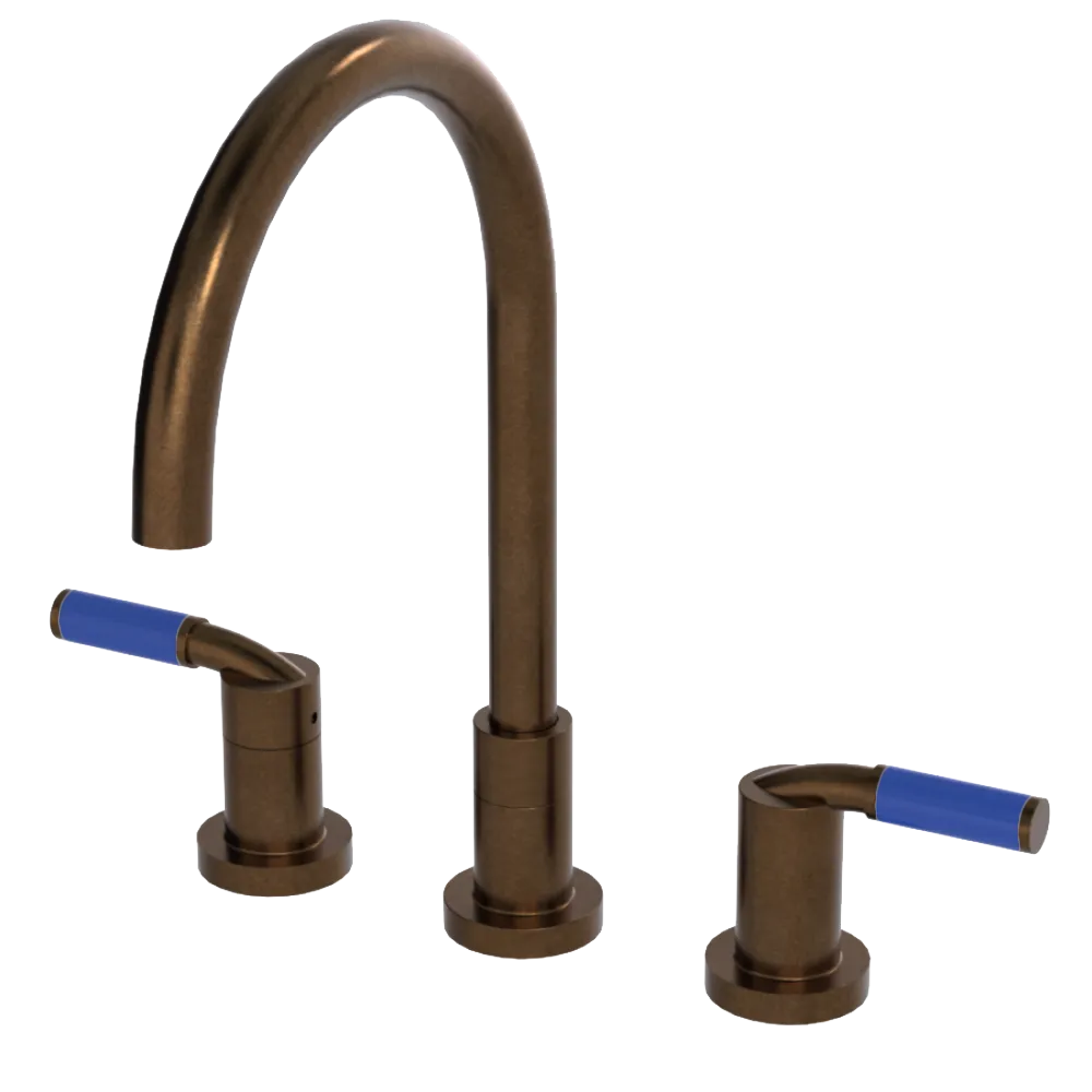 Rubinet Widespread Kitchen Set Tuscan Brass