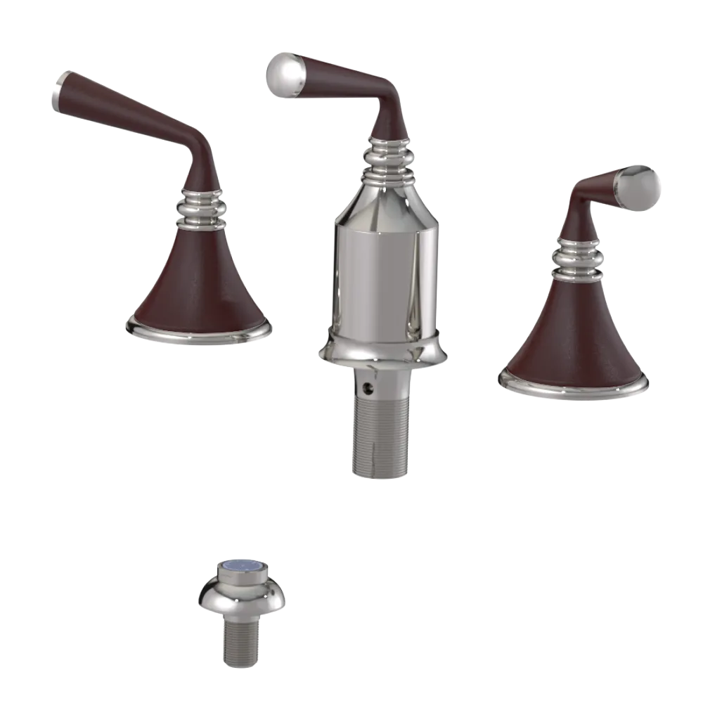 Rubinet Bidet Fitting with Spray, Diverter, and Vacum Breaker (Less Drain) Polished Nickel