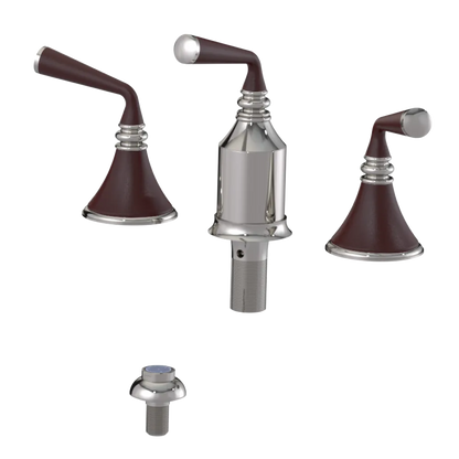 Rubinet Bidet Fitting with Spray, Diverter, and Vacum Breaker (Less Drain) Polished Nickel