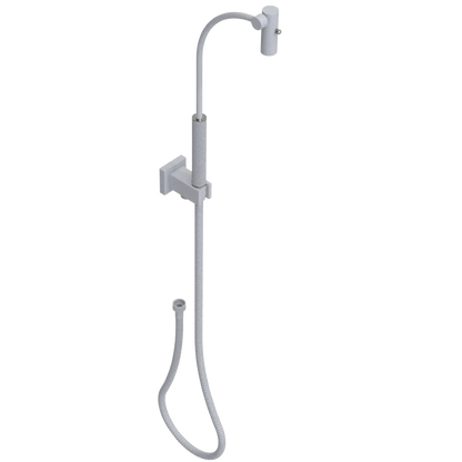 Rubinet Hand Held Shower Bidet with Extended Reach & Dual Function Spray Including Wall Bracket with Supply & Hose (Square) Matt White