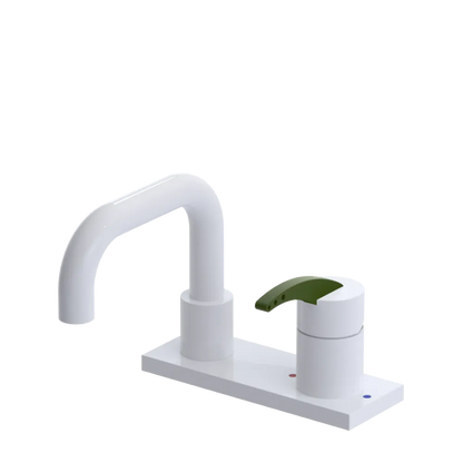 Rubinet 4" Centre Single Control Lav. Set. with Genesis spout (less drain) White