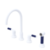 Rubinet Widespread Kitchen Set with Hand Spray Matt White