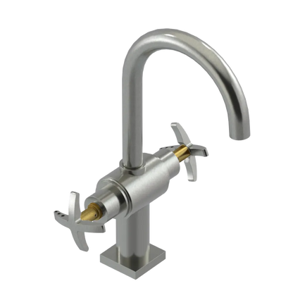 Rubinet Single Hole Dual Handle Lav. Set. (less drain) Satin Nickel
