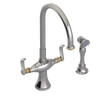 Rubinet Two Handle Single Hole Kitchen Set with Hand Spray Polished Nickel