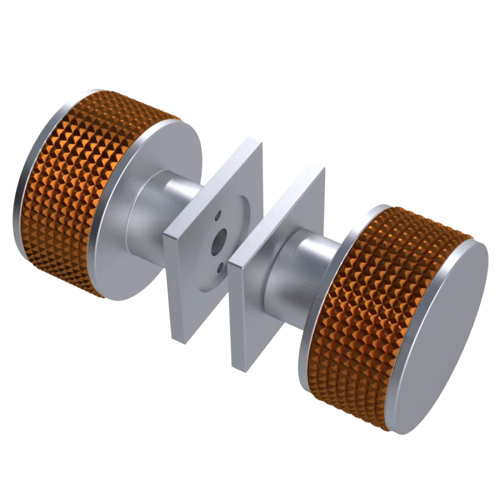 Rubinet Shower Door Knob (set) Satin Chrome