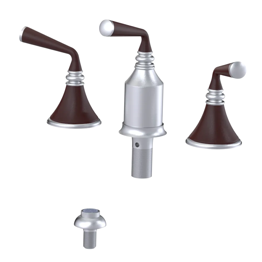 Rubinet Bidet Fitting with Spray, Diverter, and Vacum Breaker (Less Drain) Satin Chrome