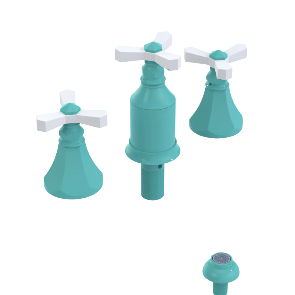 Rubinet Bidet Fitting with Spray, Diverter, and Vacum Breaker (Less Drain) Aqua