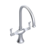 Rubinet Two Handle Single Hole Kitchen Set Satin Chrome
