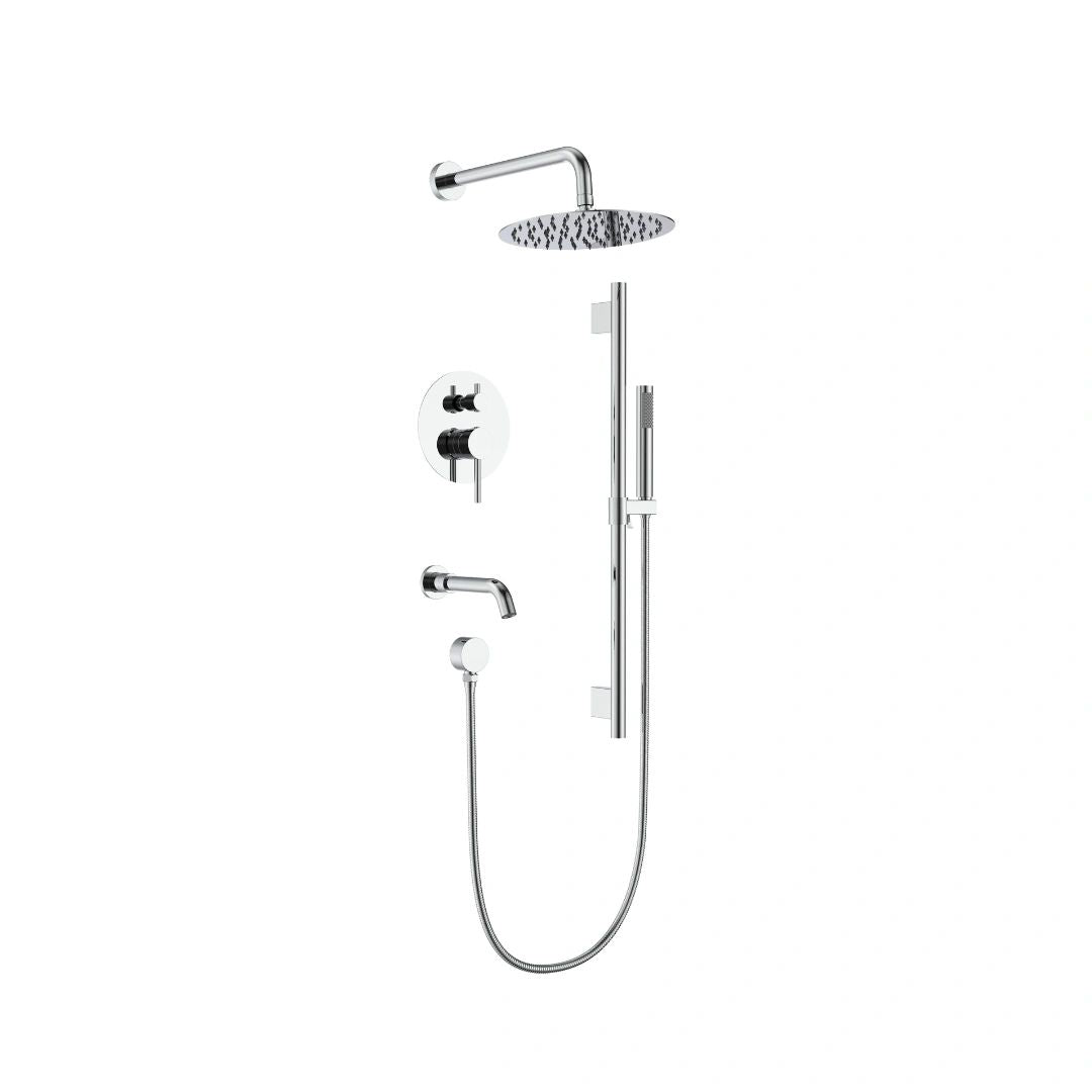 Aquaflo Rund 3-Way Pressure Balance Shower Set