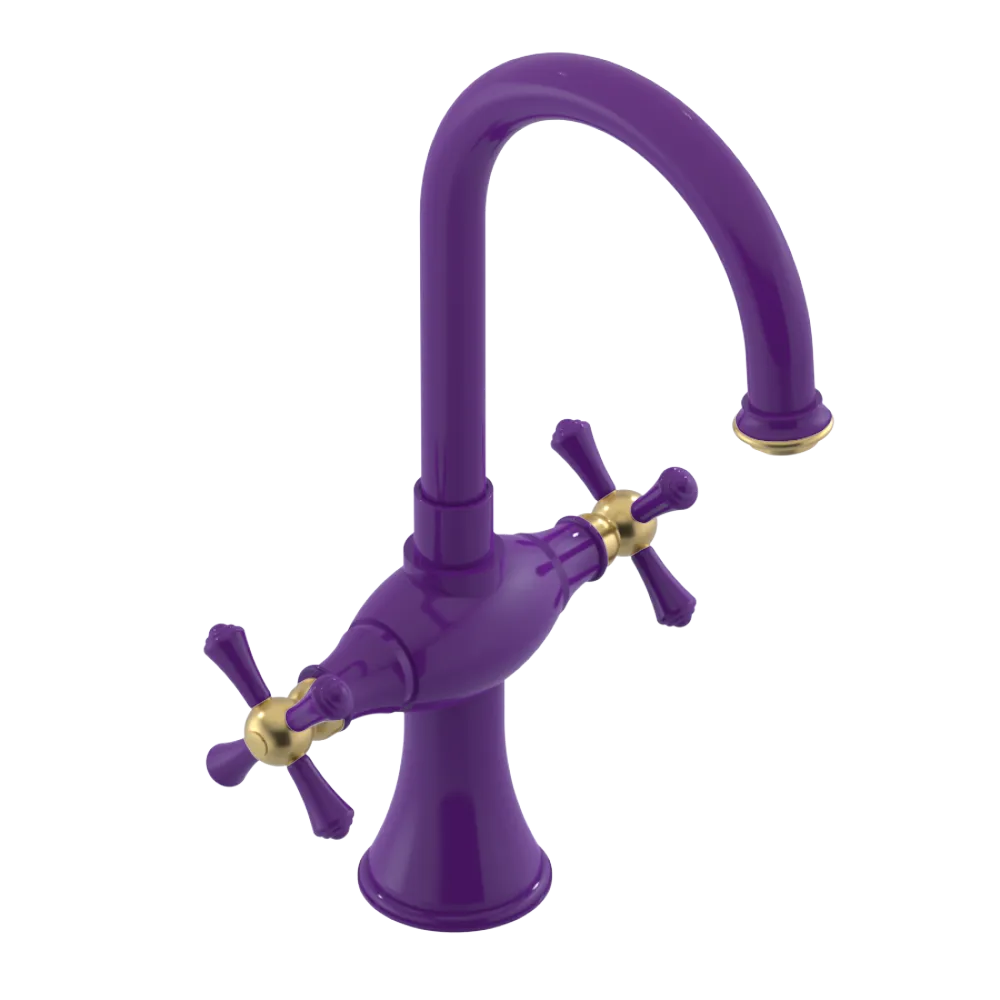 Rubinet Single Hole Dual Handle Lav. Set. (less drain) Purple Haze