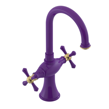Rubinet Single Hole Dual Handle Lav. Set. (less drain) Purple Haze