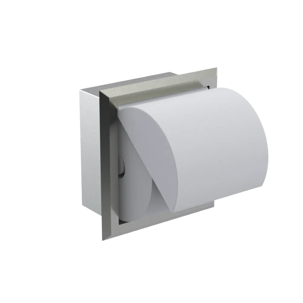 Rubinet RECESSED TOILET PAPER HOLDER Satin Nickel
