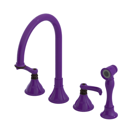 Rubinet Widespread Kitchen Set with Hand Spray Purple Haze