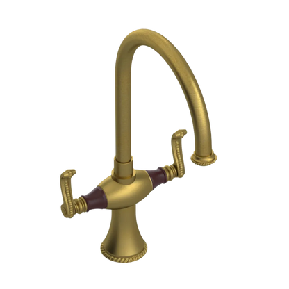 Rubinet Two Handle Single Hole Kitchen Set Antique Brass Matt