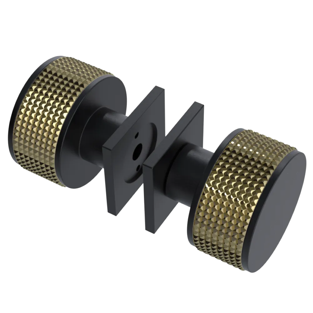 Rubinet Shower Door Knob (set) Matt Black