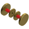 Rubinet Shower Door Knob (set) Antique Brass Matt