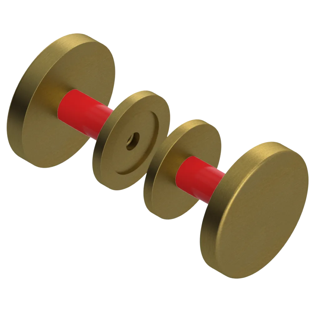 Rubinet Shower Door Knob (set) Antique Brass Matt