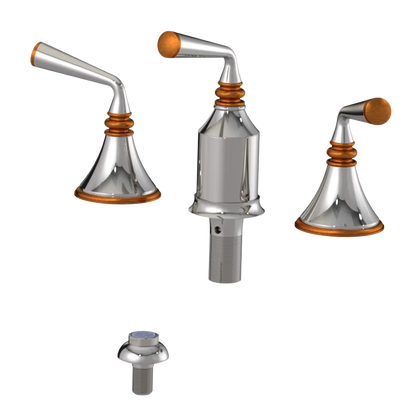 Rubinet Bidet Fitting with Spray, Diverter, and Vacum Breaker (Less Drain) Polished Nickel