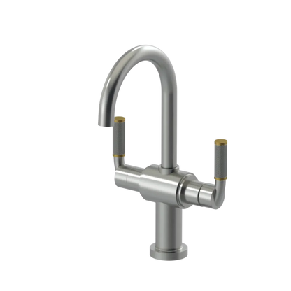 Rubinet Single Hole Dual Handle Lav. Set. (less drain) Satin Nickel