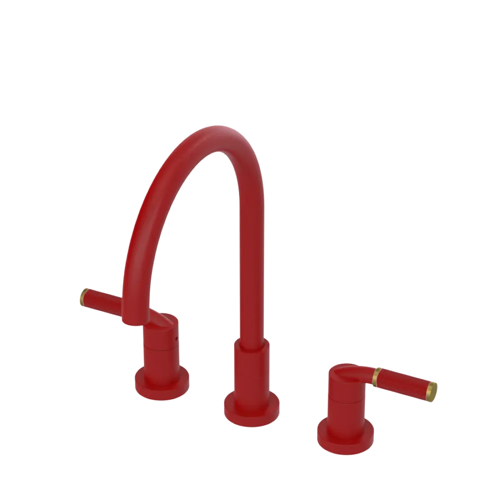 Rubinet Widespread Kitchen Set Maroon