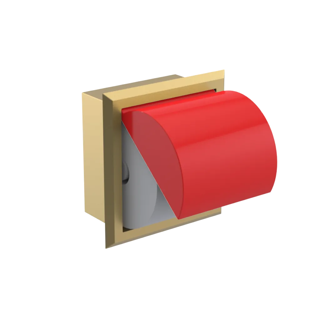 Rubinet RECESSED TOILET PAPER HOLDER Satin Brass