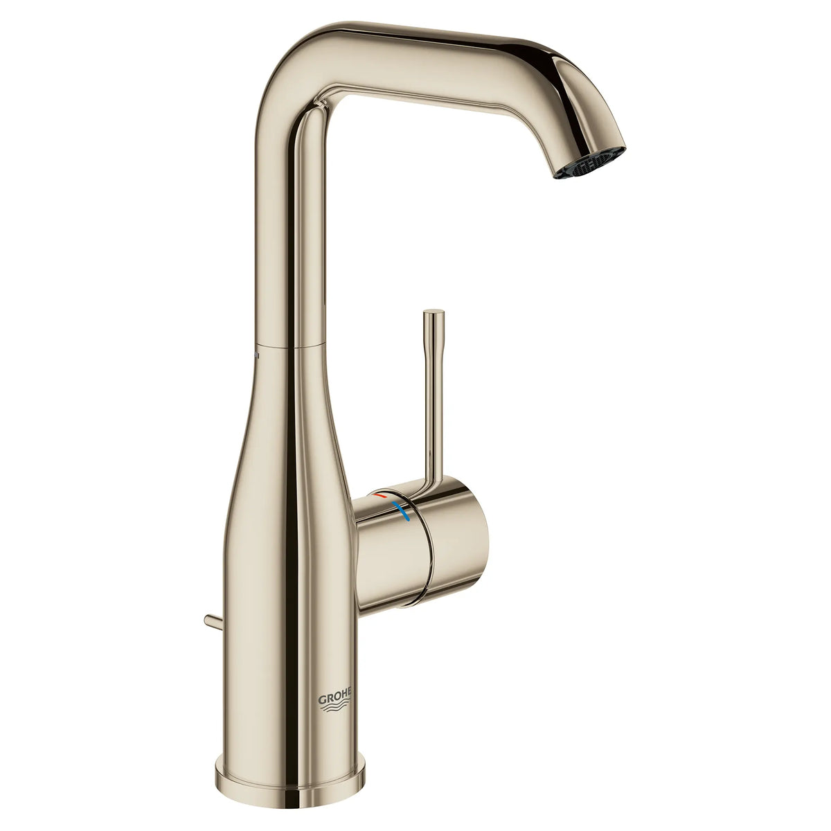 GROHE Essence Single Hole Single-Handle L-Size Bathroom Faucet 4.5 L/min (1.2 gpm) – 23486 Polished Nickel InfinityFinish