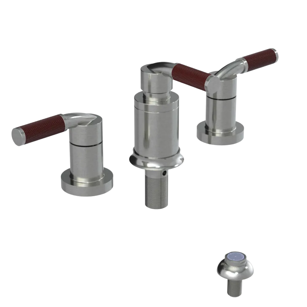 Rubinet Bidet Fitting with Spray, Diverter, and Vacum Breaker (Less Drain) Satin Nickel