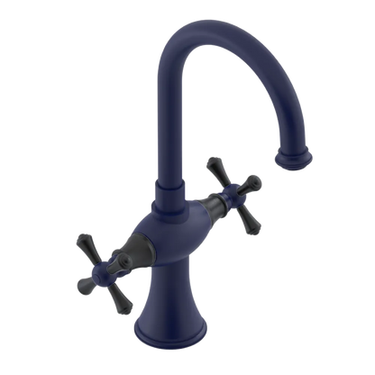 Rubinet Single Hole Dual Handle Lav. Set. (less drain) Midnight Blue