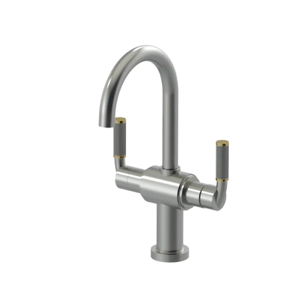 Rubinet Single Hole Dual Handle Lav. Set. (less drain) Satin Nickel