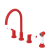 Rubinet Widespread Kitchen Set with Hand Spray Red
