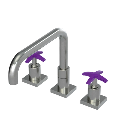 Rubinet Widespread Kitchen Set with Genesis Spout Satin Nickel
