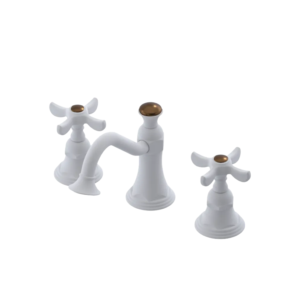 Rubinet Widespread Lav. Set. (less drain) Matt White