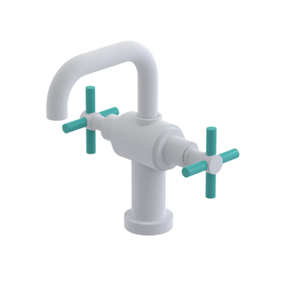 Rubinet Single Hole Dual Handle Lav. Set. (less drain) Matt White