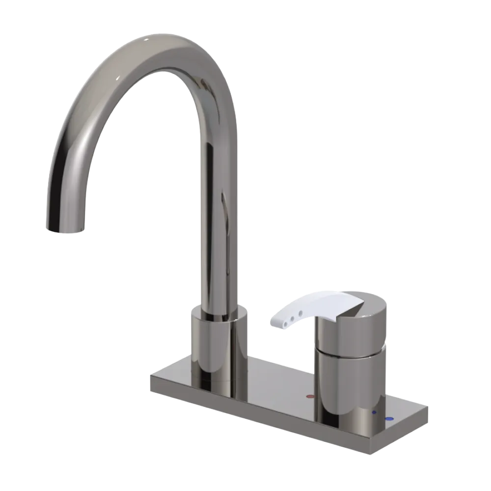 Rubinet 4" Centre Single Control Lav. Set. (less drain) Polished Nickel
