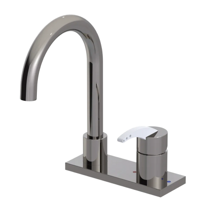 Rubinet 4" Centre Single Control Lav. Set. (less drain) Polished Nickel