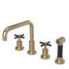 Rubinet Widespread Kitchen Set with Hand Spray Gold