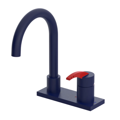 Rubinet 4" Centre Single Control Lav. Set. (less drain) Midnight Blue