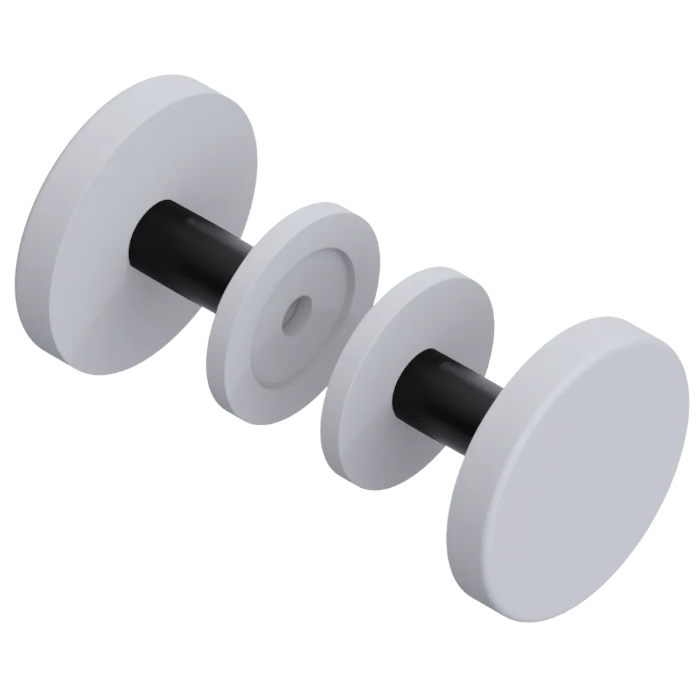 Rubinet Shower Door Knob (set) Matt White